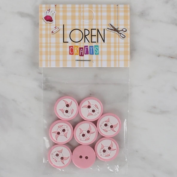 Loren Crafts pembe 8 li balık düğme - 570 ürün görseli 1