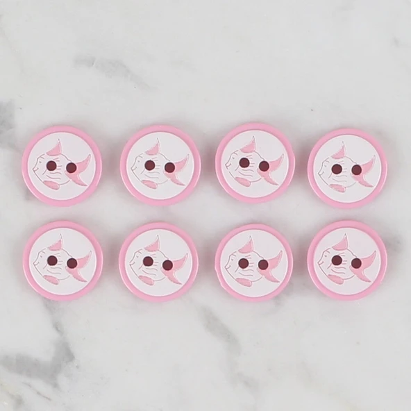 Loren Crafts pembe 8 li balık düğme - 571 - Resim 2