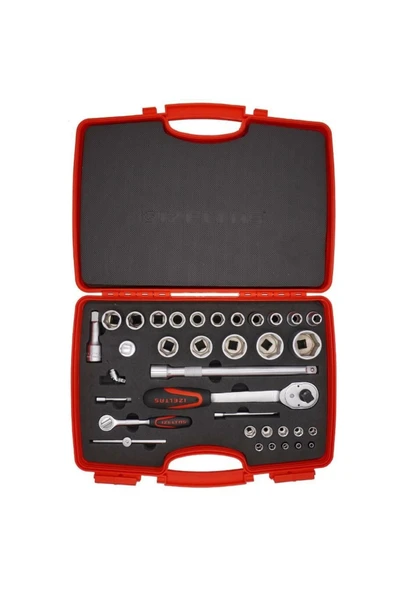 İzeltaş 1113 00 1038 1/4” - 1/2” Altı Köşe Lokma Anahtar Takımı ( 35 Parça ) ürün görseli 1