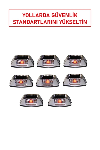 Evelux 11921 SLK Solar Yol Butonu | Güneş Enerjili, 3+3 LED Flaşör, Alüminyum Gövde, IP65 Koruma - Resim 2