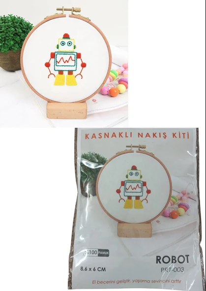 Nakış Kitleri Kasnaklı 8.6 X 6 cm Robot ürün görseli 1