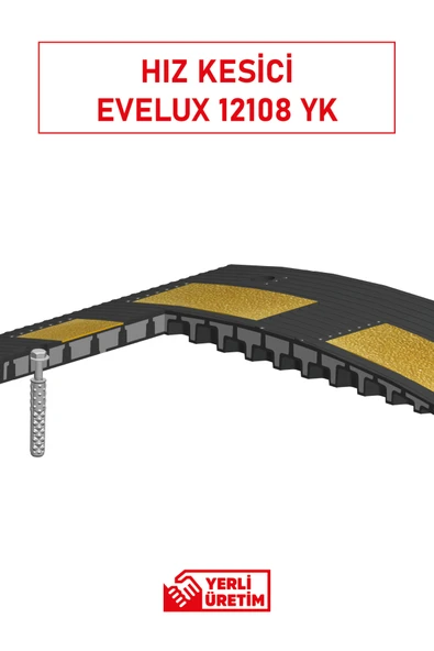 Evelux 12108 YK Kauçuk Şaseli Yol Kasisi | Reflektörlü Profesyonel Hız Kesici - Resim 3