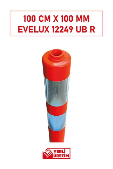 Evelux 12249 UB R TPU Şerit Ayırıcı Esnek Delinatör (Soketli) 100 cm x 100 mm - Resim 3