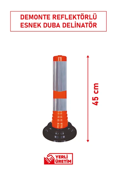 Evelux 12236 UB R Delinatör 45x8 cm Demonte Esnek Duba | Reflektörlü ve Kompakt Trafik Güvenlik Ürünü - Resim 2