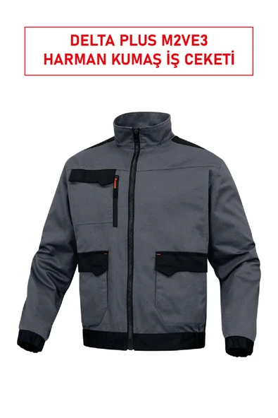 Delta Plus M2VE3 İş Ceketi | Harman Kumaş, Çok Cepli, Ergonomik ve Dayanıklı Çalışma Montu ürün görseli 1