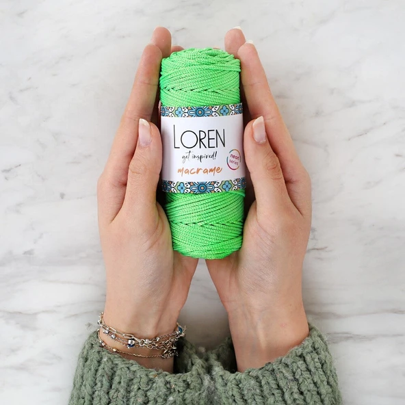 Loren Macrame Neon Sarı El Örgü İpi - L114 - Resim 3