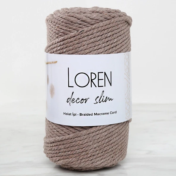 Loren Decor Slim 3 Büküm Makrome İpi Vizon  - L143 ürün görseli 1