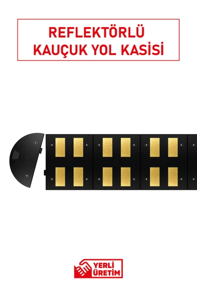 Evelux 12108 YK Kauçuk Şaseli Yol Kasisi | Reflektörlü Profesyonel Hız Kesici - Resim 2