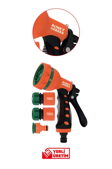 Karaaliler Roney 7 Fonksiyonlu Sulama Tabancası Seti | Ergonomik Bahçe Sulama Ekipmanı ürün görseli 1