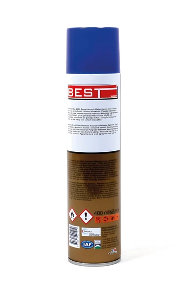 Best KA2000 Kalıp Ayırıcı Silikon Sprey | 400 ml, Silikon Bazlı, 250°C Isı Dayanımlı, Endüstriyel - Resim 3