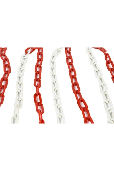 Üstün 8 Mm Plastik Trafik Zinciri (KIRMIZI - BEYAZ) (25 METRE) ürün görseli 1