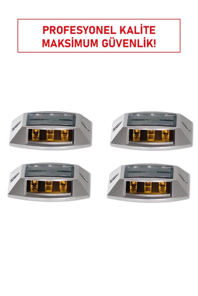 Evelux 11922 SL Solar Yol Butonu | Güneş Enerjili, Alüminyum Gövde, IP65 Koruma, Çift Yönlü Flaşör - Resim 2