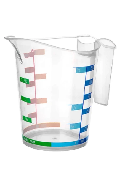 BUFFER® 1000 ml Renkli Dereceli Sert Plastik Mutfak Ölçü Kabı - 2