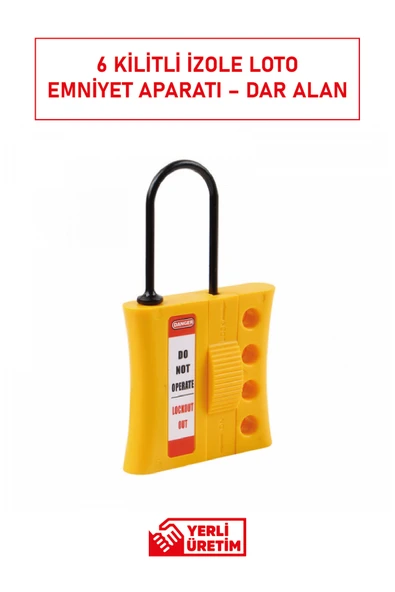 BBU Safety Equipment BBU Safety PH-03 Plastik Kilit Çoklayıcı | 3 mm İnce Çeneli, 6 Kilitli LOTO Güvenlik Aparatı - Resim 3