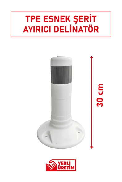 Evelux 22024 TPE S Şerit Ayırıcı Esnek Delinatör 30 cm | Kompakt Boyutlu Trafik Yönlendirme Butonu ürün görseli 1