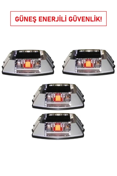 Evelux 11921 SLK Solar Yol Butonu | Güneş Enerjili, Alüminyum Gövde, 3+3 LED Flaşör, IP65 Koruma ürün görseli 1