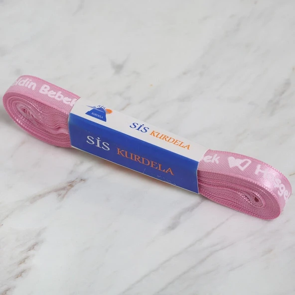Loren Crafts 1cm 10 mt Pembe Saten Hoşgeldin Bebek ürün görseli 1