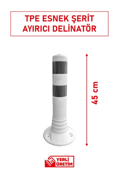 Evelux 22023 TPE S Şerit Ayırıcı Esnek Delinatör 45 cm | Kompakt Boyutlu Trafik Yönlendirme Butonu ürün görseli 1