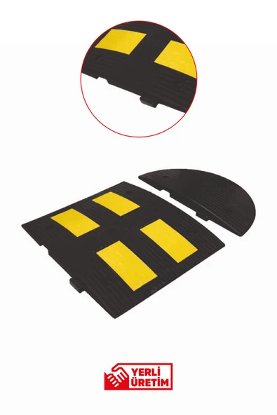 Evelux 12108 YK Kauçuk Şaseli Yol Kasisi | Reflektörlü Profesyonel Hız Kesici ürün görseli 1