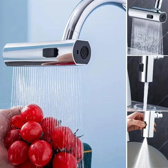 BUFFER® 3 Farklı Modlu Çok Amaçlı Musluk Adaptörü Evrensel Musluk Başlığı Şelale Musluk - 3