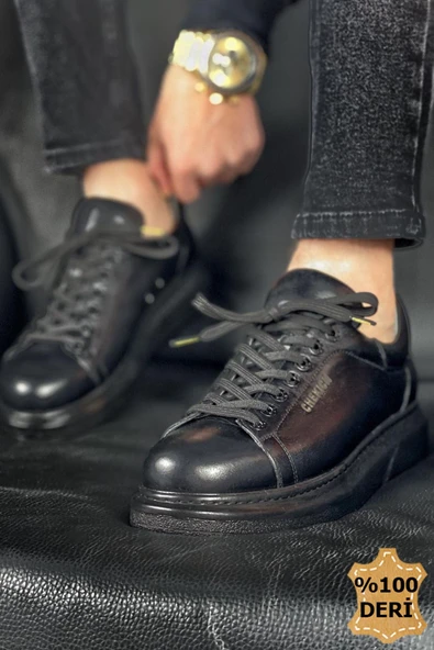 CH257 - DST Estrella Deri Erkek Ayakkabı SIYAH - Resim 2