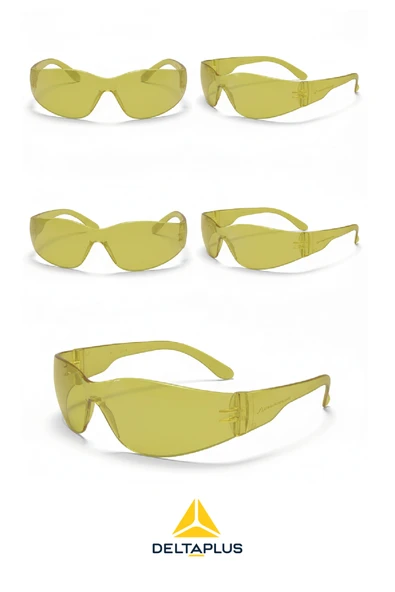 Delta Plus BRAVA2 Yellow İş Güvenlik Gözlüğü | Polikarbonat Tek Lens, UV Koruma, Darbe Dayanımlı - Resim 3