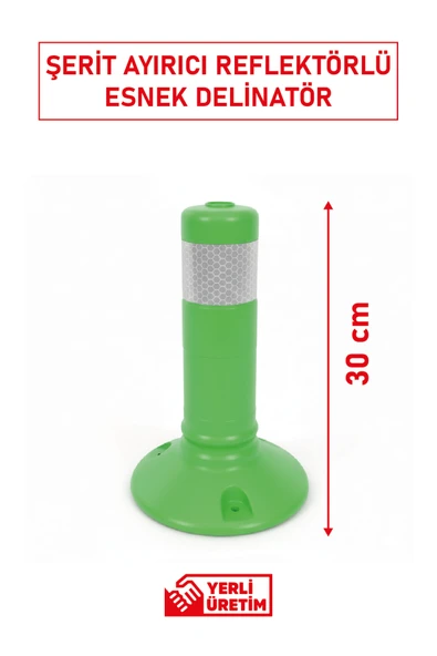 Evelux 22039 Şerit Ayırıcı Esnek Delinatör 30 cm | Kompakt Boyutlu ve Reflektörlü Trafik Ürünü ürün görseli 1