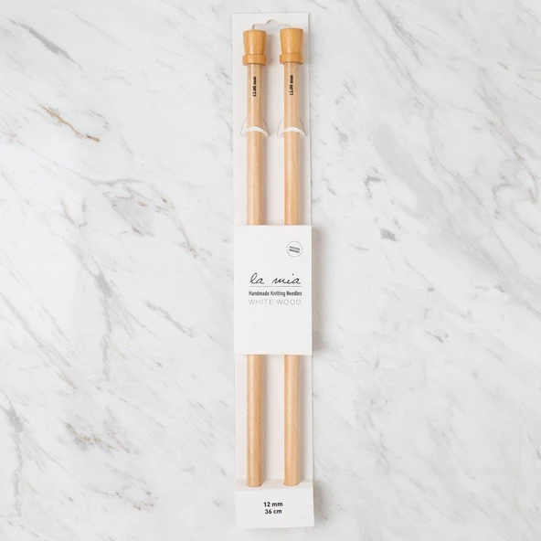 La Mia Whitewood 12 mm 36 cm Ahşap Örgü Şişi ürün görseli 1