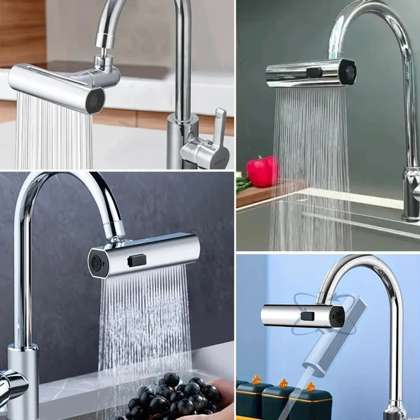 BUFFER® 3 Farklı Modlu Çok Amaçlı Musluk Adaptörü Evrensel Musluk Başlığı Şelale Musluk - 2