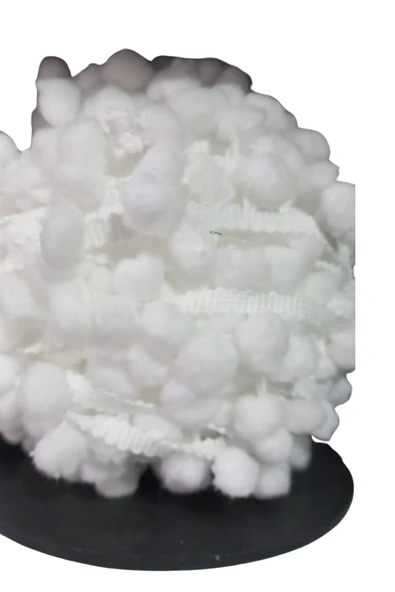 Sıralı Ponpon 1 Metre Beyaz