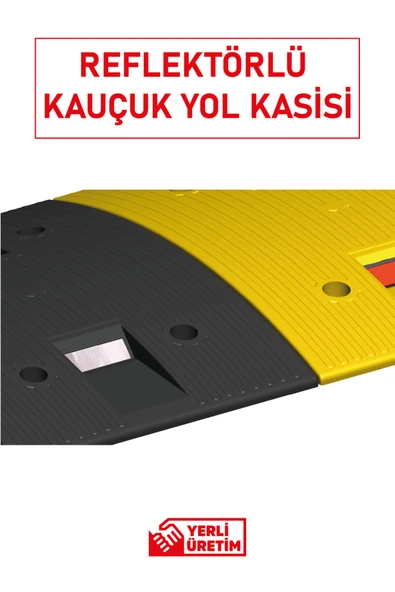Evelux 12106 YK Kauçuk Şaseli Yol Kasisi + Kapak | Kapaklı Reflektörlü Hız Kesici - Resim 3