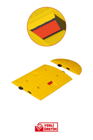 Evelux 12106 YK Kauçuk Şaseli Yol Kasisi + Kapak | Kapaklı Reflektörlü Hız Kesici ürün görseli 1