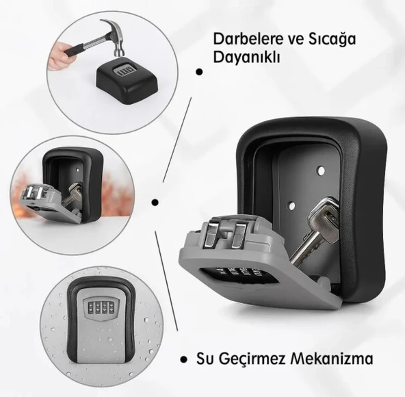 Şifreli Anahtar ve Eşya Saklama Güvenlik Kasası (5250) - Resim 3