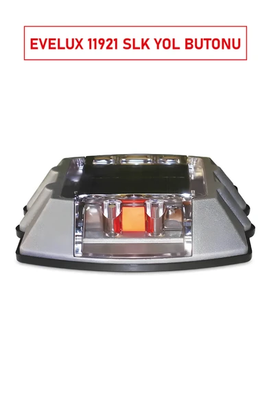 Evelux 11921 SLK Solar Yol Butonu | Güneş Enerjili, Alüminyum Gövde, 3+3 LED Flaşör, IP65 Koruma - Resim 2