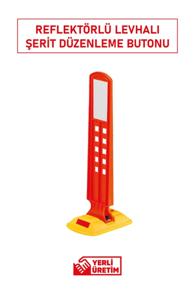 Evelux 12206 UB R Levhalı Şerit Düzenleme Butonu 60×26×16 cm | Reflektörlü Trafik Butonu ​ ürün görseli 1