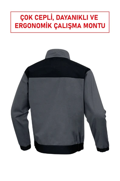 Delta Plus M2VE3 İş Ceketi | Harman Kumaş, Çok Cepli, Ergonomik ve Dayanıklı Çalışma Montu - Resim 3