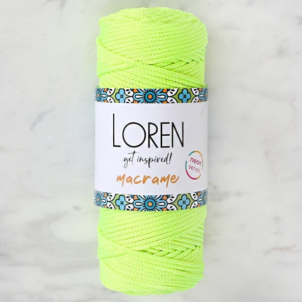 Loren Macrame Neon Sarı El Örgü İpi - L114 ürün görseli 1