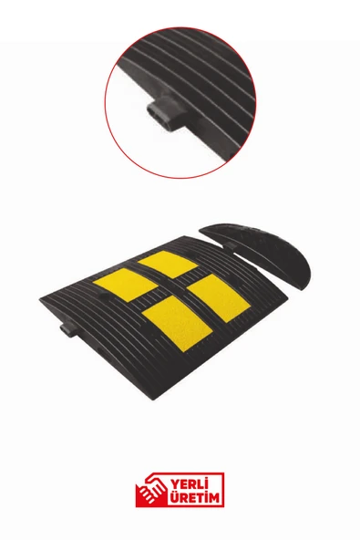 Evelux 12110 YK Kauçuk Şaseli Yol Kasisi + Kapak | Reflektörlü Kapaklı Hız Kesici ürün görseli 1