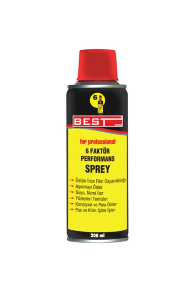 Best 6 Faktör Yağlayıcı Pas Önleyici Performans Spreyi 200 ml ürün görseli 1