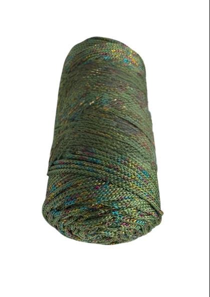 Makrome İpi 3mm Polyester Haki Simli ürün görseli 1
