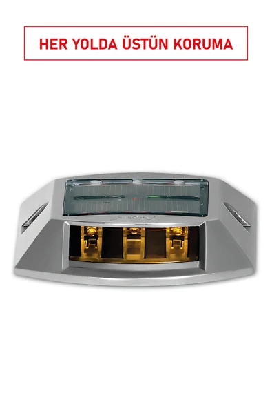 Evelux 11922 SL Solar Yol Butonu | Güneş Enerjili, Alüminyum Gövde, IP65 Koruma, Çift Yönlü Flaşör ürün görseli 1