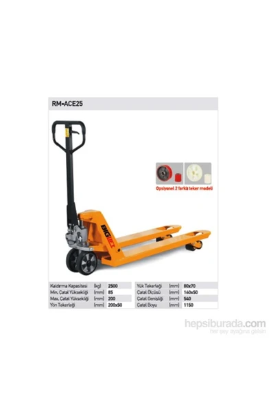 Biglift 2,5 Ton Transpalet Kırmızı Teker, döküm pompa - Resim 3