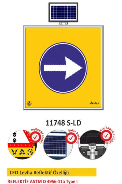 Evelux Solar Led'li Yol Bakım levhası(100x100cm) ürün görseli