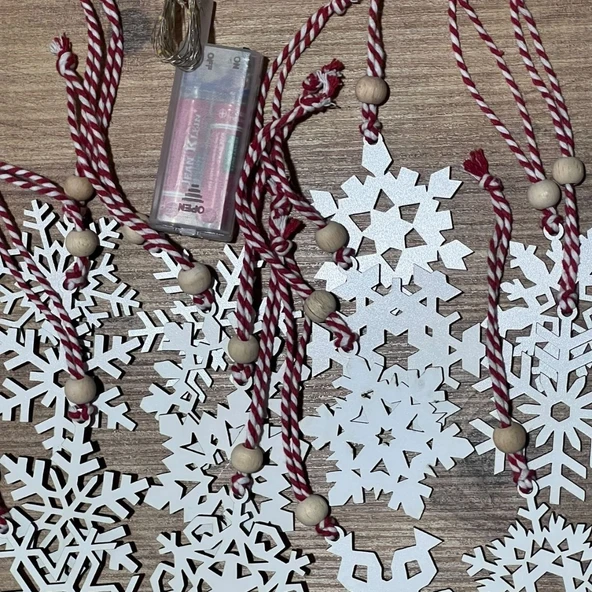 Ahşap Yılbaşı Ağaç Süsü-BY15 (5250) - 5