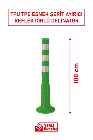 Evelux 22036 UB R TPU-TPE S Şerit Ayırıcı Esnek Delinatör (100 cm x 80 mm) Yeşil - Resim 2