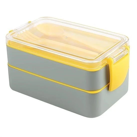 BUFFER® 2 Bölmeli Çok Amaçlı 900 ml Kapasiteli Çatal Kaşıklı Dayanıklı Beslenme Kabı Yiyecek Kutusu - 2