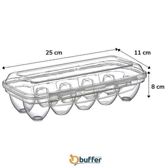 BUFFER® 10 Bölmeli Kilitli Kapaklı Yumurtalık Saklama Kutusu YU110 - 2
