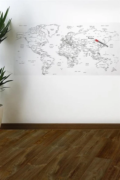 BUFFER® Yazılabilir Dünya Haritası Manyetik Duvar Stickerı 110 x 56 cm - 4