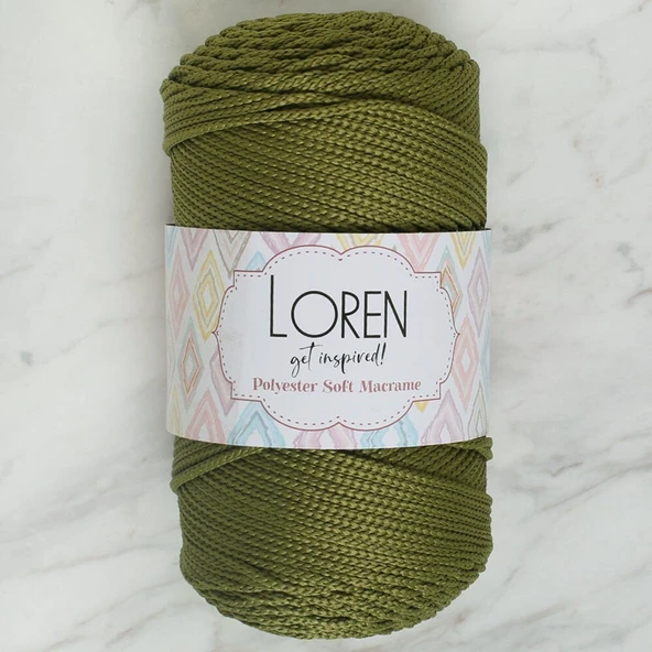 Loren Polyester Soft Macrame Yeşil El Örgü İpi - LM010 - 34429 ürün görseli 1