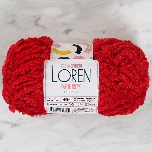 Loren Mery Kırmızı El Örgü İpi - M410 - 34316 - Resim 3